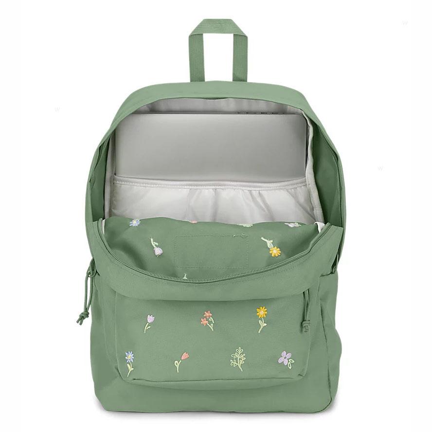 Sac à Dos Ordinateur JanSport EMBROIDERED BLOSSOM BUNDLE Vert | HPD-48089187